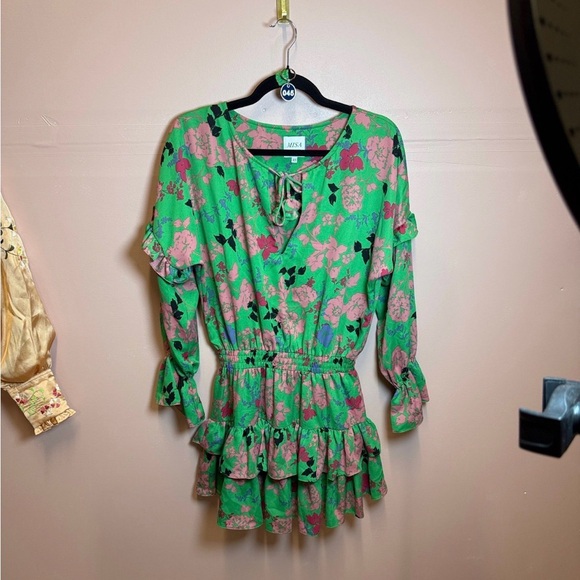 $320 Misa Los Angeles Green Floral Dress - Picture 7 of 11